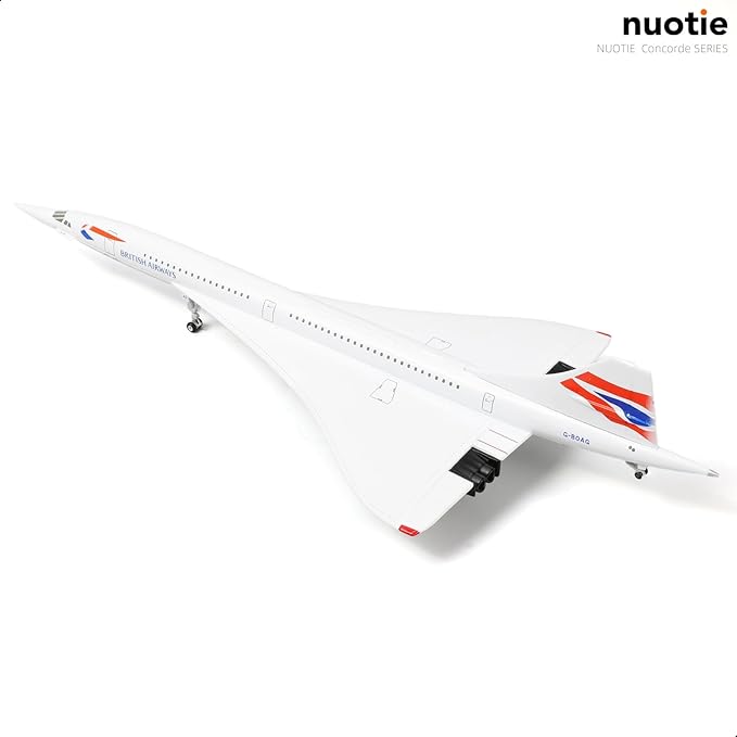 1/200 Concorde Airplane Model Diecast Metal Aircraft Model Kit Simulation Display Aircraft Model Two Versions Available for Display Collections or Gift (1/200 British Airways)