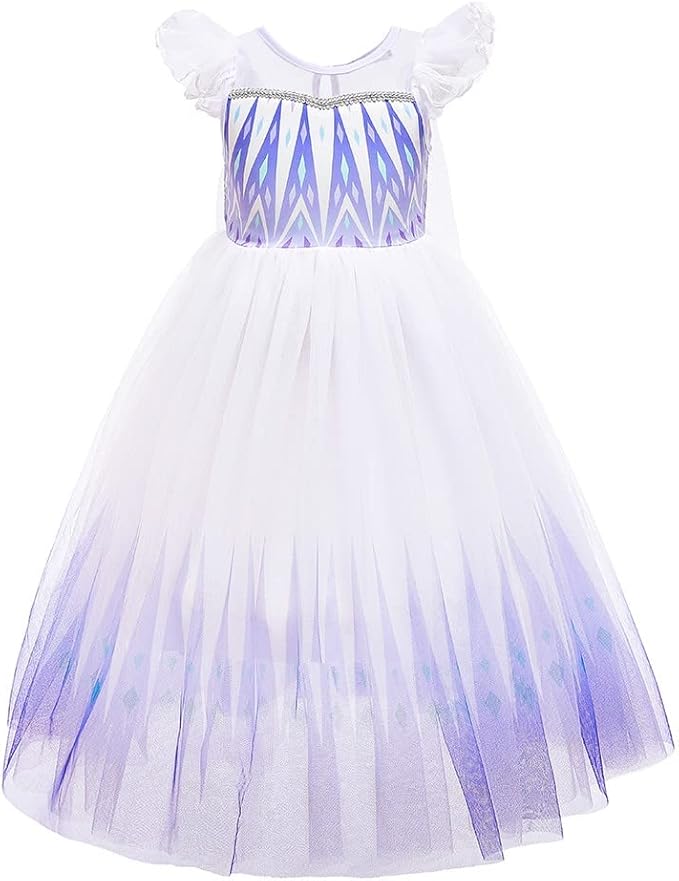REXREII Princess Dress for Girls Halloween Party Cosplay Dress Up Frozen Elsa Snow Queen Costume Christmas Birthday Gown
