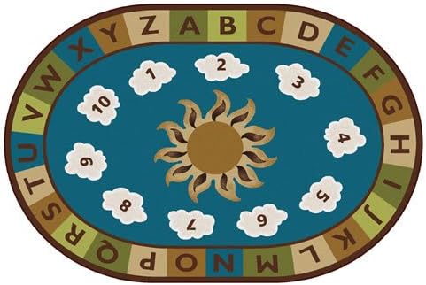 Carpets for Kids 94704 Sunny Day Learn & Play Nature Colors 4ft x 6ft Oval Brown