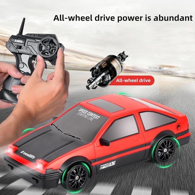 Liberty Imports RC Drift Car 1/24 2.4GHz 4WD Remote Control Sport Racing On-Road Vehicle with LED Light, Batteries and Drift Tires (Style 5)