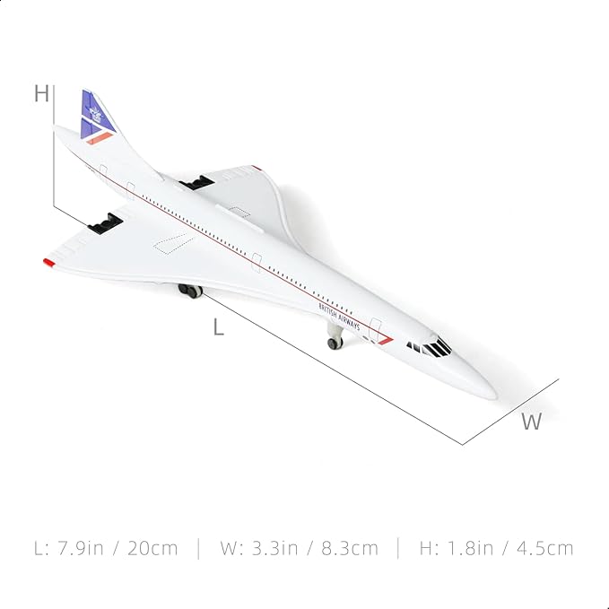 1/300 Scale Concorde for Singapore Diecast Metal Airplane Model Kit with Stand Concorde Model Plane for Creative Desktop Decorations or Aircraft Gifts(7.9-Inch L)