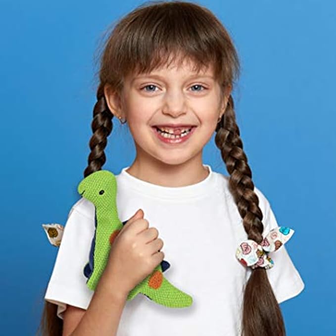 Maison Chic Danny The Dinosaur Tooth Fairy Pillow for Boys – Plush Green Dinosaur with Tooth Pocket for Boys and Girls