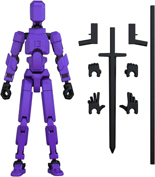 MerryXD T13 Action Figure,Assembly Completed Dummy Nova Titan Lucky 13 Action Figure 3D Printed Multi-Jointed Movable Toy Purple