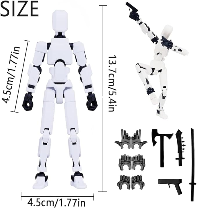 (Assembly Completed) Titan 13 Action Figure, Upgrade T-Robot 13 Action Figures, New Dummy Robot 13, 3D Printed Multi Action Figure Set,Creative Gifts for Children Adults (9pcs(Assembly Completed))