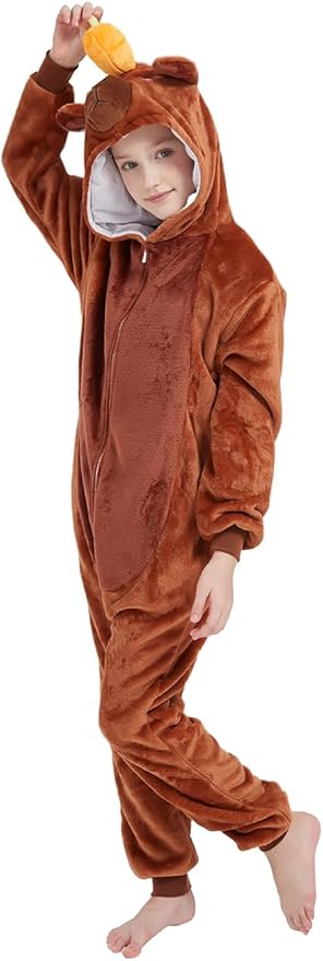 ABENCA Kids Onesie Animal Girls Costume One Piece Pajamas Sleepwear Cosplay Halloween Christmas