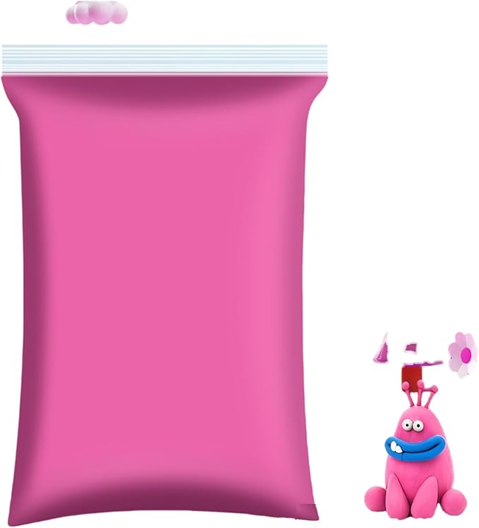 100g Foam Clay, Air Dry Clay for Adults, Colored Foam Clay, Pink Air Dry Ultra Light Clay, Non-Toxic, Non-Sticky, Ideal Gift for Boys and Girls