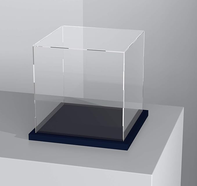 Acrylic Display Case with Lid, 14.5 Inch Acrylic Box with Black Velvet Disaply Stand, Clear Display Case for Collectibles, Action Figures (Outer Size 14.5x11x11 inch)