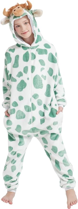 ABENCA Kids Onesie Animal Girls Costume One Piece Pajamas Sleepwear Cosplay Halloween Christmas