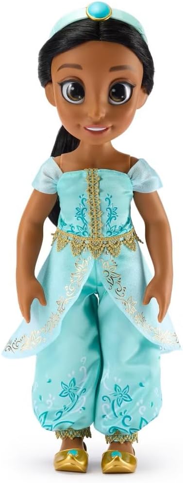 Disney Store Official Jasmine Once Upon a Story Doll - 16 Inch Disney Princess Toys Featuring Reflective Eyes with 3D Pupil and Iris, Detailed Costume, Hair Comb & Shoes - Comes in Display Box