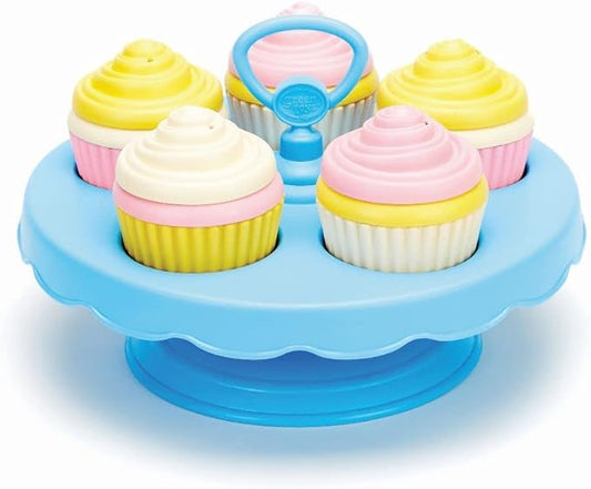 Green Toys Cupcake Set - 16 Piece Pretend Play, Motor Skills, Language & Communication Kids Role Play Toy. No BPA, phthalates, PVC. Dishwasher Safe, Recycled Plastic, Made in USA.