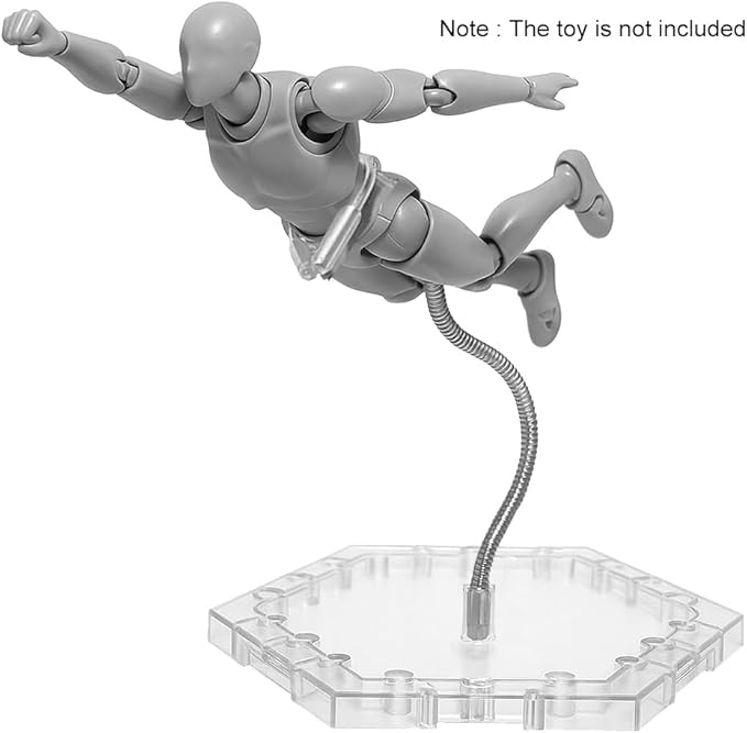 8-Pack Clear Adjustable Action Figure Stand with Metal Clips & Flexible Arms – Action Figure Display Stand for Figures Compatible with Gundam HG/RG/SD 1/144 Scale