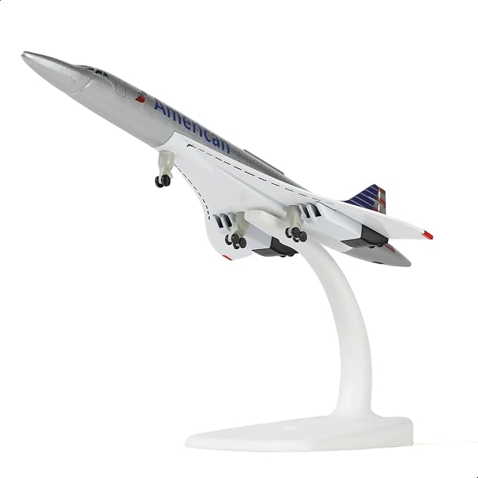 1/300 Scale AA Concorde Diecast Metal Airplane Model Kit with Stand Fantasy Concorde Model Plane for Adult Creative Decorations or Aircraft Souvenirs (7.9-Inch L)