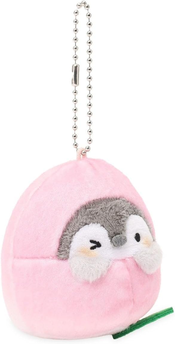 Mini Plush – 3" Penguin Collectible with Peach Costume – Officially Licensed Soft Bag Charm