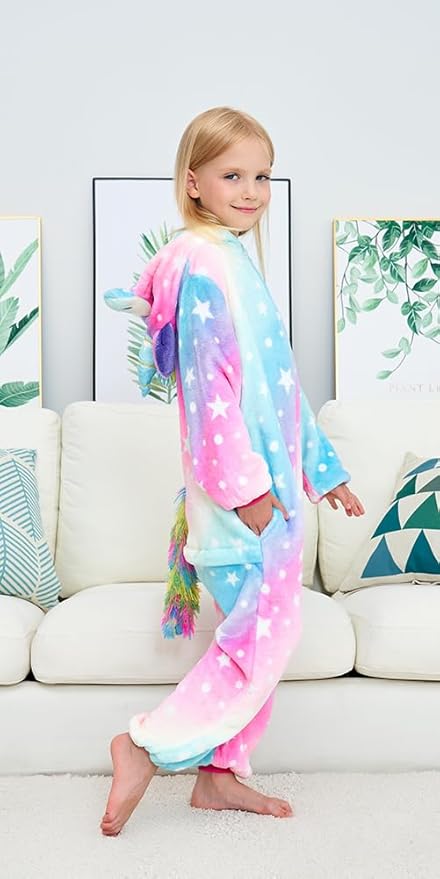 Kids Unicorn Onesie Pajamas One-Piece Cosplay Costume Animal Sleepwear Girls And Boys
