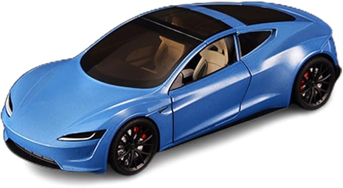 1/24 Diecast Roadster Model Car with Pull Back Function, Sound and Light, Alloy Metal Vehicles Roadster Toy Car Ideal Collectible for Kids Adults Enthusiasts, Great Birthday Gift (Blue)