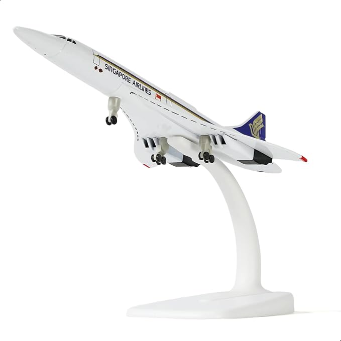 1/300 Scale Concorde for Singapore Diecast Metal Airplane Model Kit with Stand Concorde Model Plane for Creative Desktop Decorations or Aircraft Gifts(7.9-Inch L)