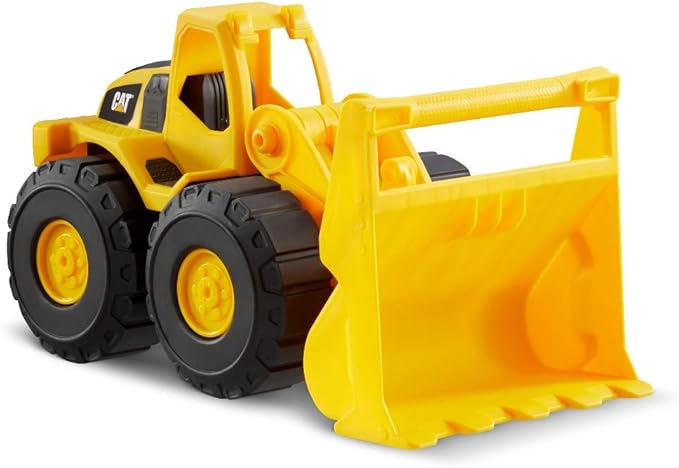 CAT Construction Toys, Front Loader Sand Set - 10" Loader, Hard Hat, & 3 Sand Tools - Kids Beach Toys And Outdoor Play