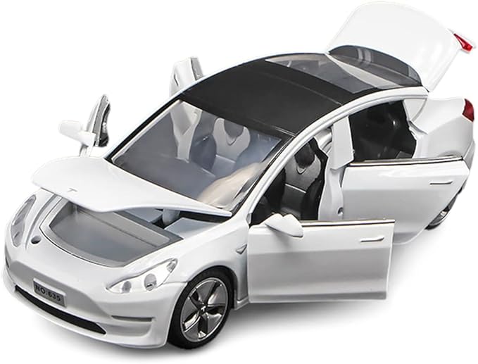 1:32 Scale Model 3 Alloy Car Model Diecast Toy Vehicles for Kids, car Model Toy，Pull Back Alloy Car with Lights and Music,Mini Vehicles Toys for Kids Gift ，Children Birthday Gift. (White)