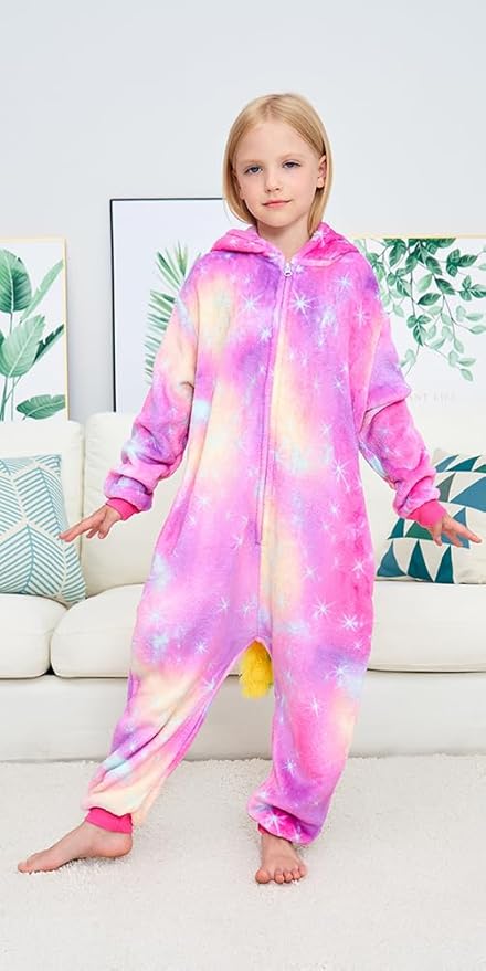 Kids Unicorn Onesie Pajamas One-Piece Cosplay Costume Animal Sleepwear Girls And Boys