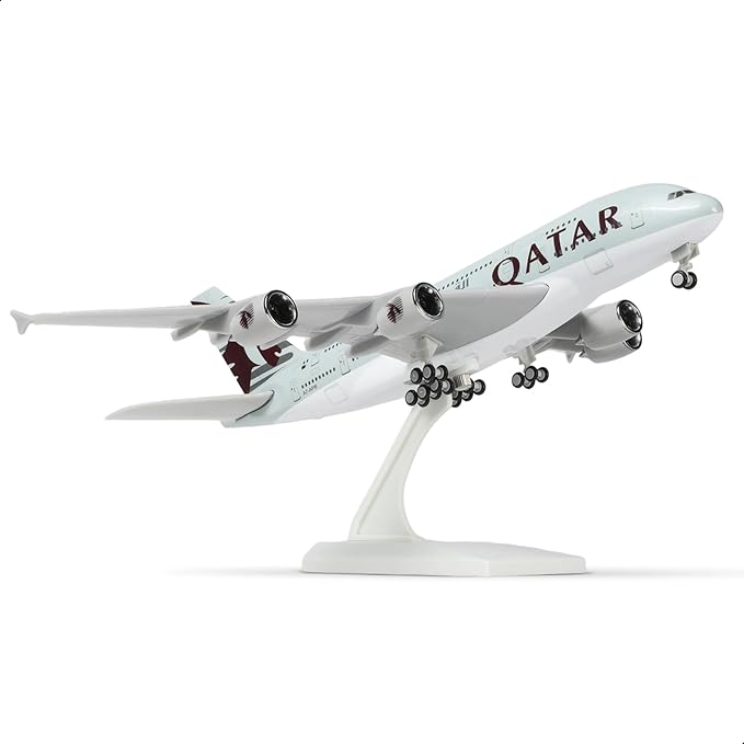 1/240 A380 Qatar Airplane Model Kits (30cm L) for Airbus A380 Resin Plane Model with Display Stand for Adult Aviation Gift or Display Decoration