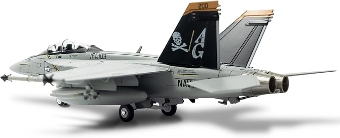 F/A-18F Super Hornet 1/72 Metal Airplane Model Kits with Stand VFA-103 Jolly Rogers Diecast Alloy Attack Jet Replica PreBuild Military Aircraft Collection for Display or Gift