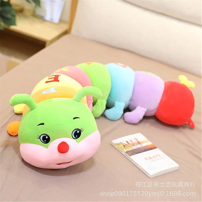 Multicolor Caterpillar Stuffed Animal Big Hugging Pillow Cute Plush Soft Pillow Doll,Giant Plush Toy,Gifts for Girl Boy Babies Birthday (35.4inch/90cm)