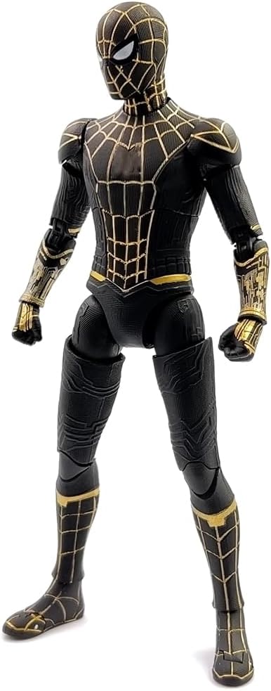 No Way Home Action Figures-7 Inch All Joints Movable Exquisite Collection Model Gift (Black & Gold)