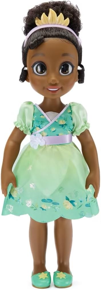 Disney Store Official Tiana Once Upon a Story Doll - 16 Inch Disney Princess Toys Featuring Reflective Eyes with 3D Pupil and Iris, Detailed Costume, Hair Comb & Shoes - Comes in Display Box