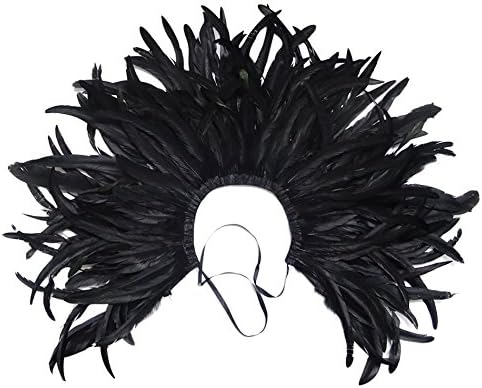 L'VOW Gothic Black Feather Shrug Cape Shawl Halloween Costume for Men
