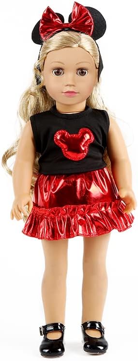 7 Sets 18 inch Doll Clothes Gifts and Accessories, Mickey,Unicorn Doll Clothes Fit American18 inch Doll (NO Doll)