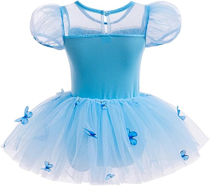 DYMCII Baby Girls Princess Ballet Dress Short Sleeve Leotards Skirted Tutu Dancewear Halloween Christmas Party Fancy Costume