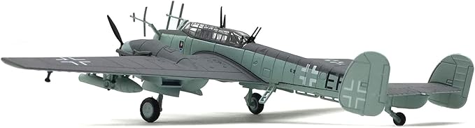 BF-110 G4 Jagdbomber 1/100 Metal Airplane Model Kit with Stand WWII Deutsche Diecast Alloy Fighter Model Vintage Combat Plane Prebuild Military Aircraft Collection for Display or Gift