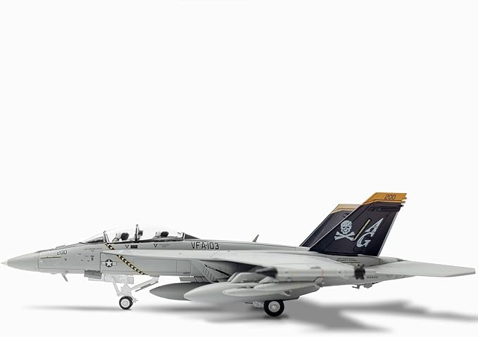 F/A-18F Super Hornet 1/72 Metal Airplane Model Kits with Display Base VFA-103 Jolly Rogers Diecast Alloy Fighter Replica Prebuild Military Aircraft for Collection or Gift