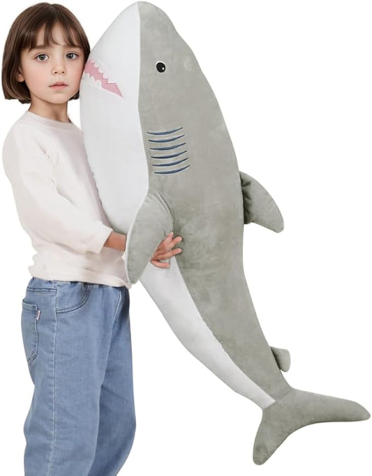40 Inch Giant Shark Stuffed Animal Large Soft Body Plushies,Cute Big Shark Doll Pillow Plush Toy,Gift for Boy Girl Kids Birthday Valentines