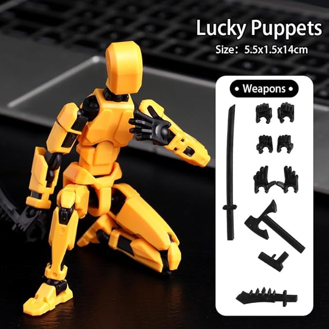 2025 New Assembly Completed-Titan 13 Action Figure,Dummy Robot 13 Action Figures Set,3D Printed Multi-Jointed Action Figures,Nova 13 Action Figure for Collectors Desktop Decorations (Yellow)
