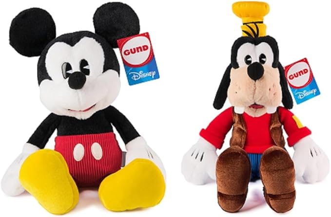 Donna's Home Emporium GND Dsney Officially Licensed 14" Plush 2 Piece Bundle, Mickey Mouse and Goofy