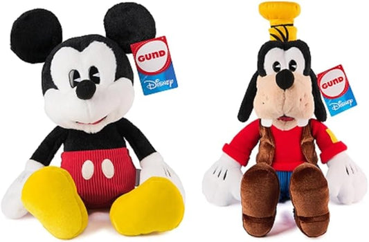 Donna's Home Emporium GND Dsney Officially Licensed 14" Plush 2 Piece Bundle, Mickey Mouse and Goofy