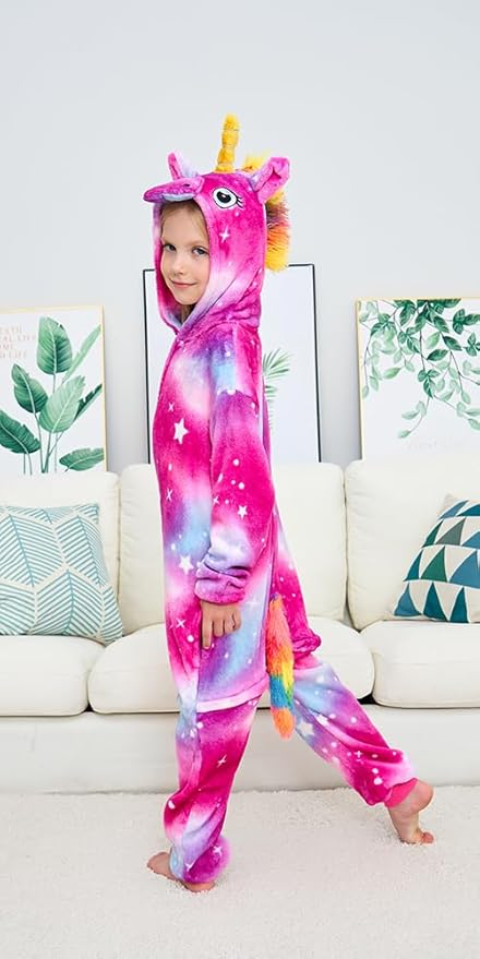 Kids Unicorn Onesie Pajamas One-Piece Cosplay Costume Animal Sleepwear Girls And Boys