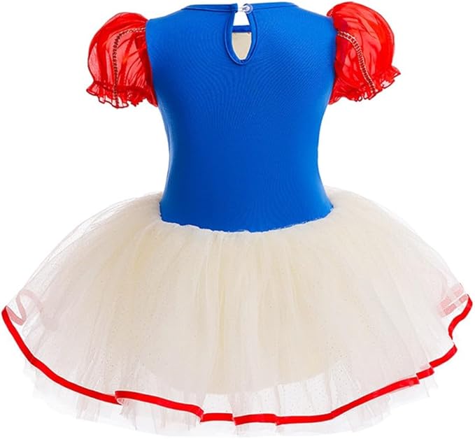 DYMCII Baby Girls Princess Ballet Dress Short Sleeve Leotards Skirted Tutu Dancewear Halloween Christmas Party Fancy Costume