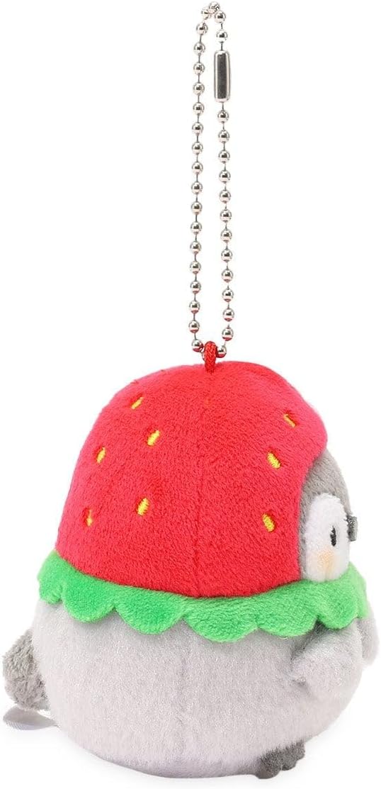 Mini Plush – 3" Penguin Plush with Strawberry Hat – Officially Licensed Collectible Kawaii Toy Charm