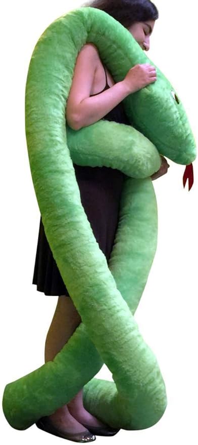 Big Plush American Made Giant Stuffed Snake 18 Feet Long Soft Green Serpent