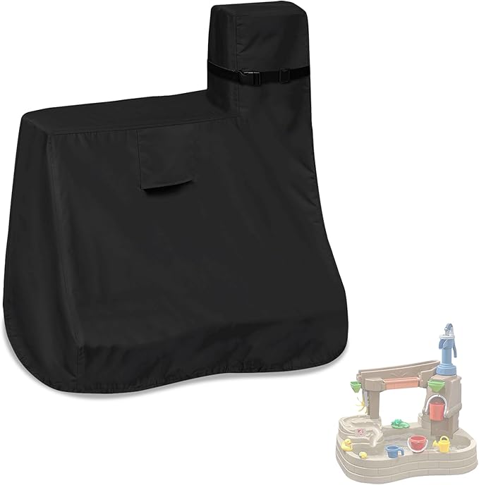 Kids Water Table Cover for Step2 Pump & Splash Discovery Pond Water Table, Outdoor UV, Fade-Resistant, Wind and Dust Protection Toddlers Water Sensory Activity Pool Cover (Black)