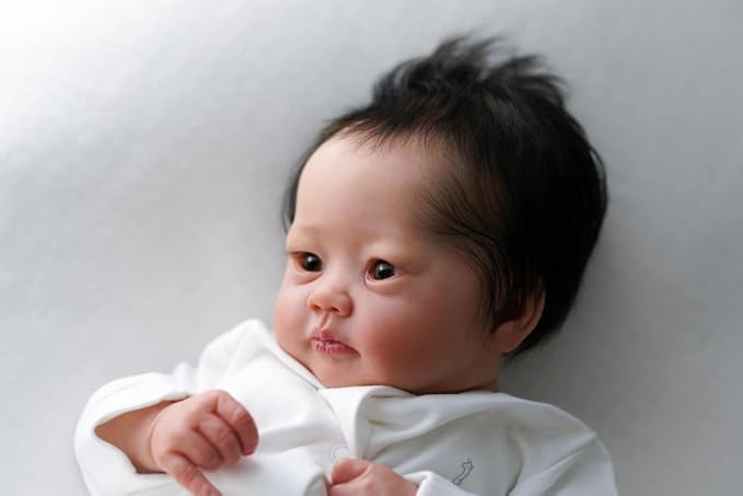 Reborn Baby Dolls Rooted Hair 19 inch Real Life Realistic Newborn Baby Dolls Full Body Squishy Lifelike Poseable Cloth Body Weighted Real Looking Bebe Kids Gifts