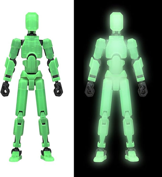 MerryXD T13 Action Figure,Assembly Completed Dummy Nova Titan Lucky 13 Action Figure 3D Printed Multi-Jointed Movable Toy Grow in The Dark Green