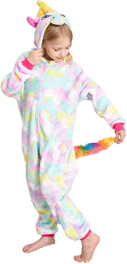 Kids Unicorn Onesie Pajamas One-Piece Cosplay Costume Animal Sleepwear Girls And Boys