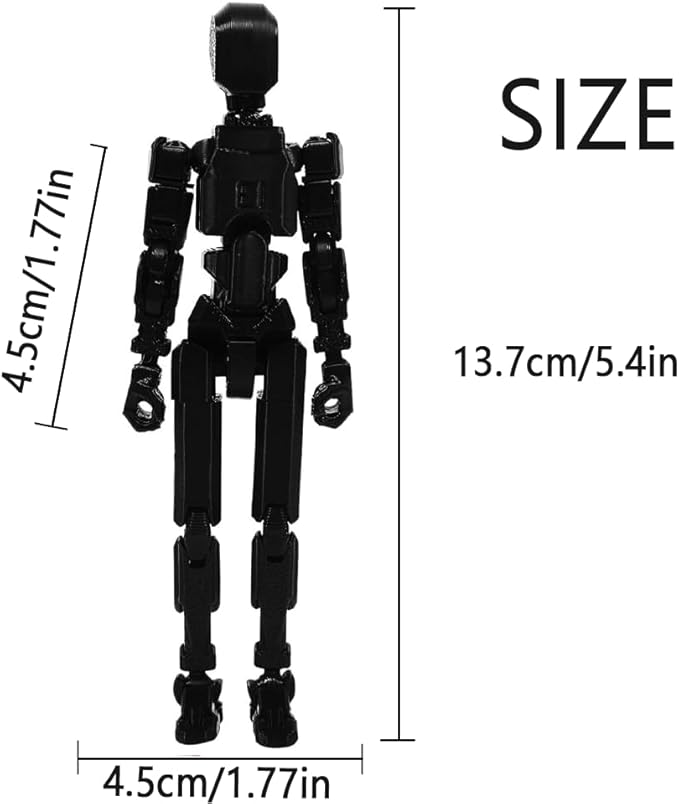 2025 New Assembly Completed-Titan 13 Action Figure,Dummy Robot 13 Action Figures Set,3D Printed Multi-Jointed Action Figures,Nova 13 Action Figure for Collectors Desktop Decorations(Black)