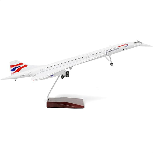 1:125 Concorde Airplane Pre-Build Diecast Aircraft Model Kit - Simulation Display for Collection or Gift (British Airways)