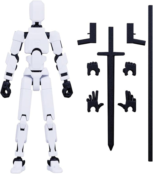 MerryXD T13 Action Figure,Assembly Completed Dummy Nova Titan Lucky 13 Action Figure 3D Printed Multi-Jointed Movable Toy White