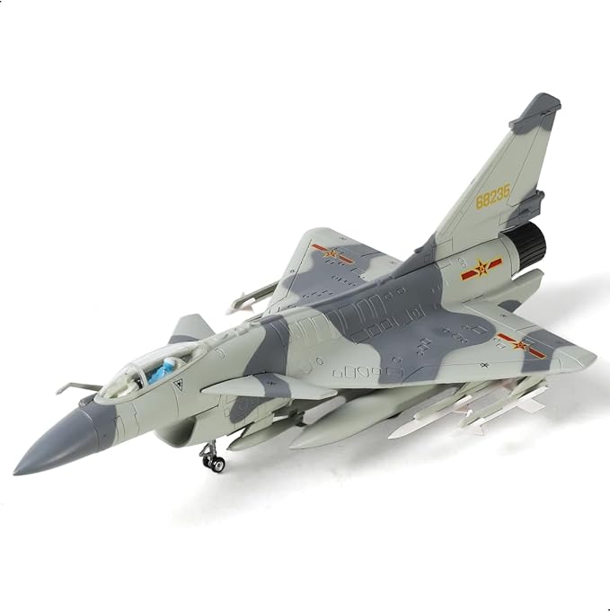 1/72 J10 Vigorous Dragon Fighter Jet Model Military Aircraft Diecast Metal Model Kit Adult Airplane Model with Stand for Military Enthusiasts Collections or Gift