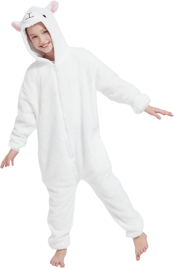 ABENCA Kids Onesie Animal Girls Costume One Piece Pajamas Sleepwear Cosplay Halloween Christmas